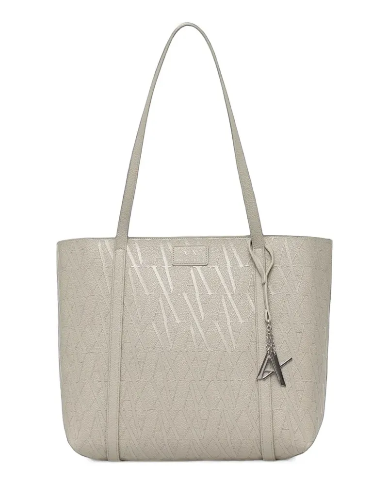 Armani Exchange monogram-embossed logo-plaque tote bag - Nude Nude