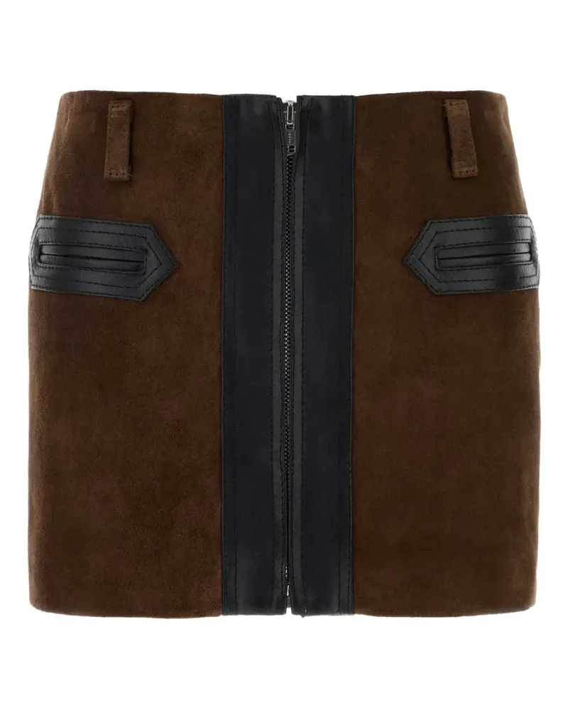 Marni suede panelled mini skirt - Braun Braun