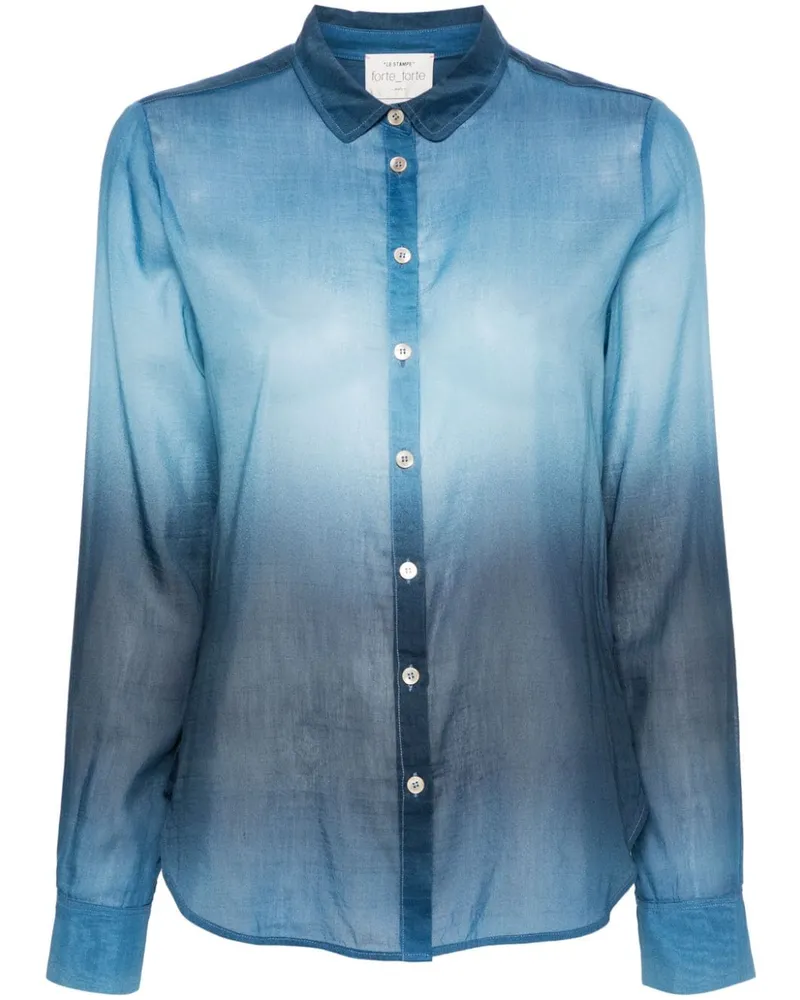 forte_forte Hemd mit Ombre-Effekt - Blau Blau