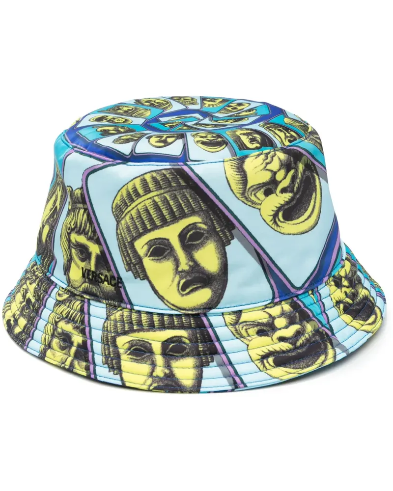 Versace Fischerhut mit Le Maschere-Print - Blau Blau