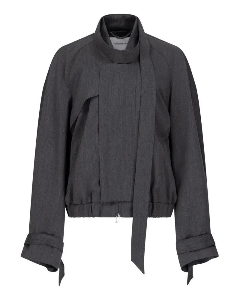 Victoria Beckham Jacke mit Schaldetail - Grau Grau