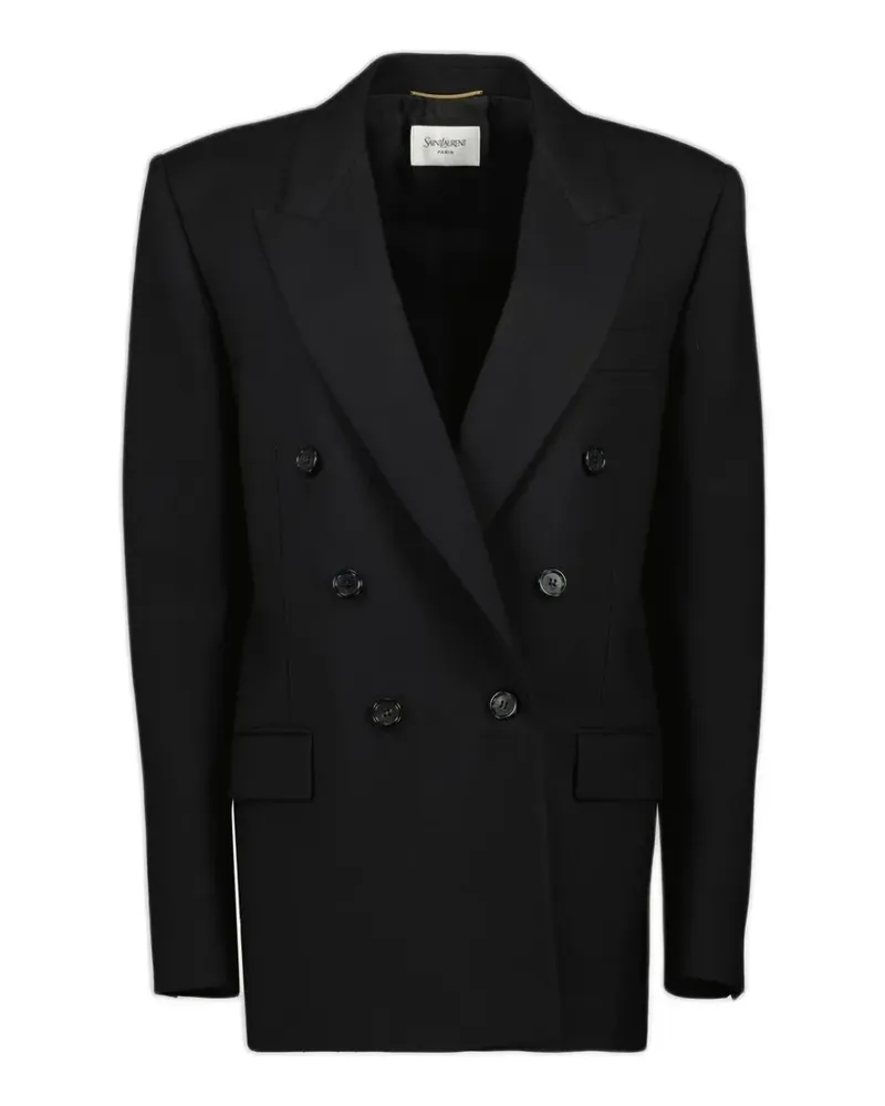 Saint Laurent Cassandre double-breasted jacket - Schwarz Schwarz