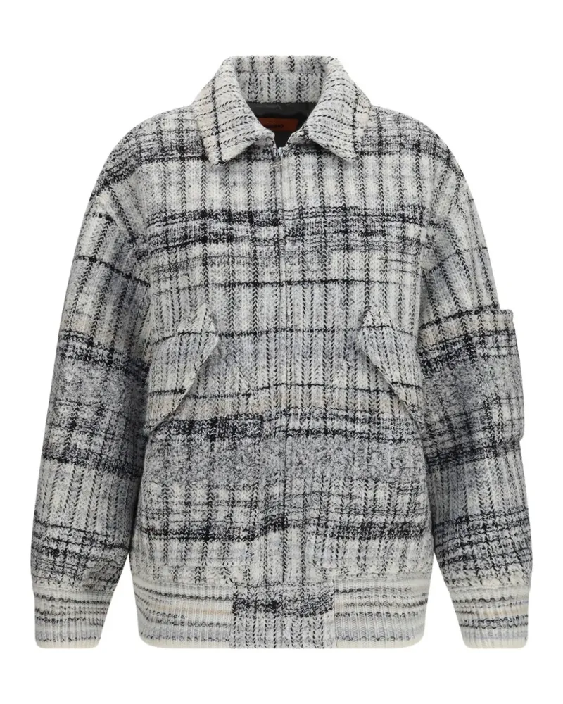 Missoni oversized wool-blend check bomber - Weiß Weiß
