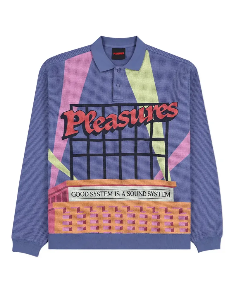 PLEASURES Spotlight cotton polo shirt - Blau Blau