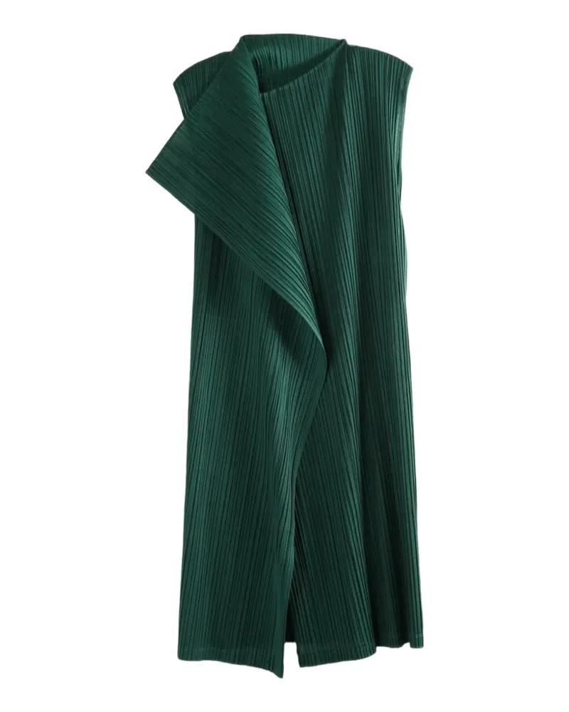 Issey Miyake draped pleated midi dress - Grün Grün