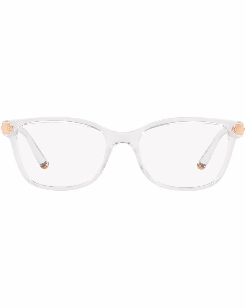 Dolce & Gabbana Eckige Brille mit Logo - Weiß Weiß