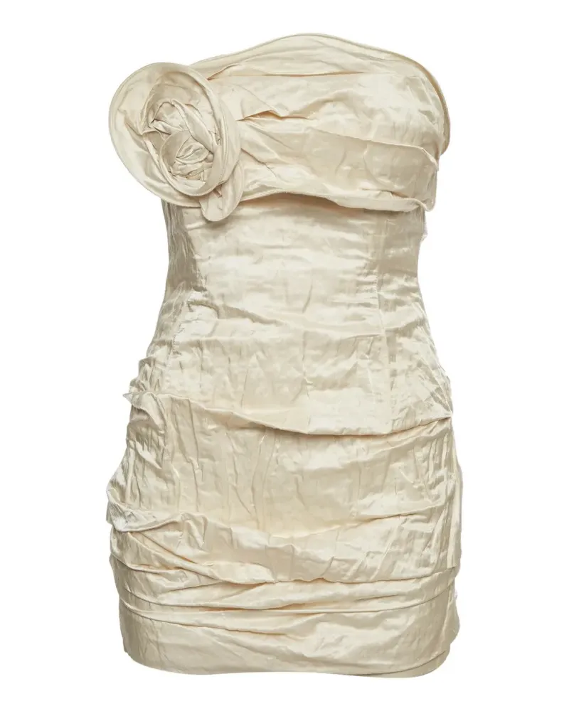 Magda Butrym 2025 floral-appliqué strapless mini dress - Nude Nude