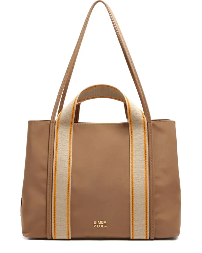 BIMBA Y LOLA Großer gestreifter Chihuahua Tote Bag - Braun Braun