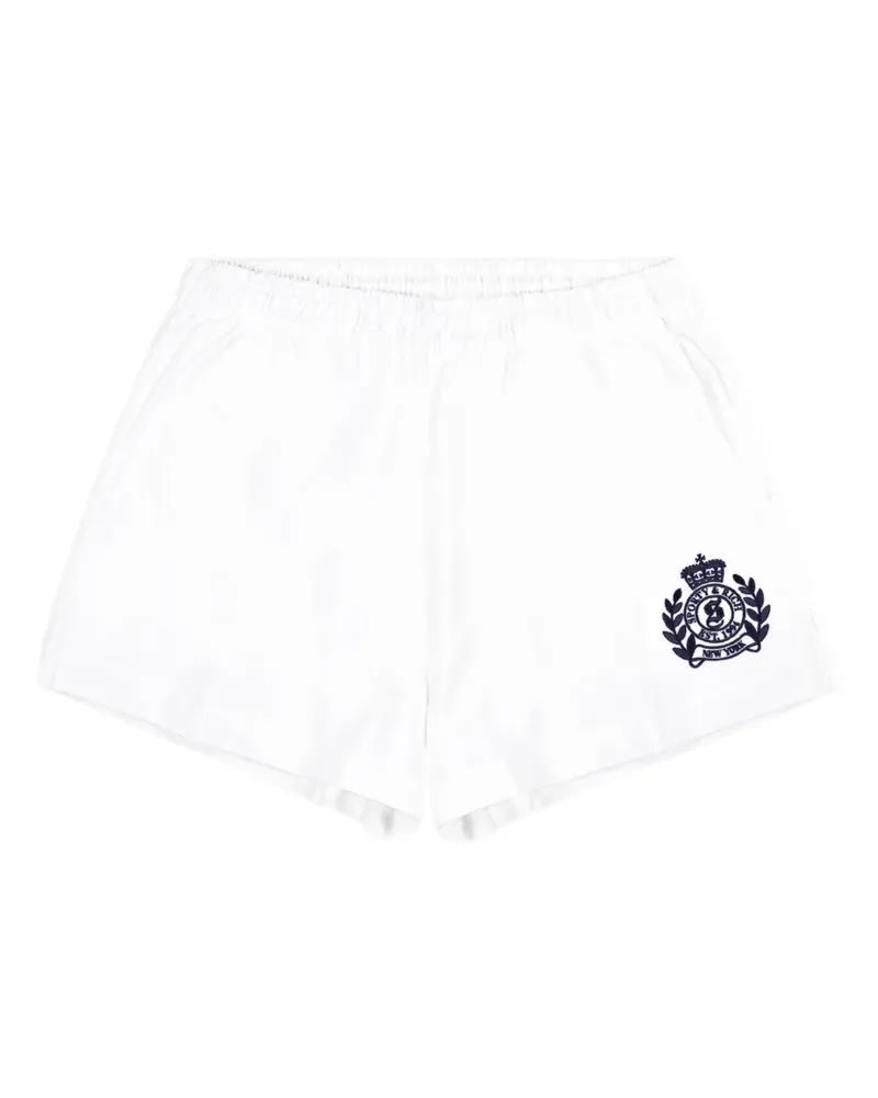 SPORTY & RICH H&W Shorts mit Stickerei - Weiß Weiß
