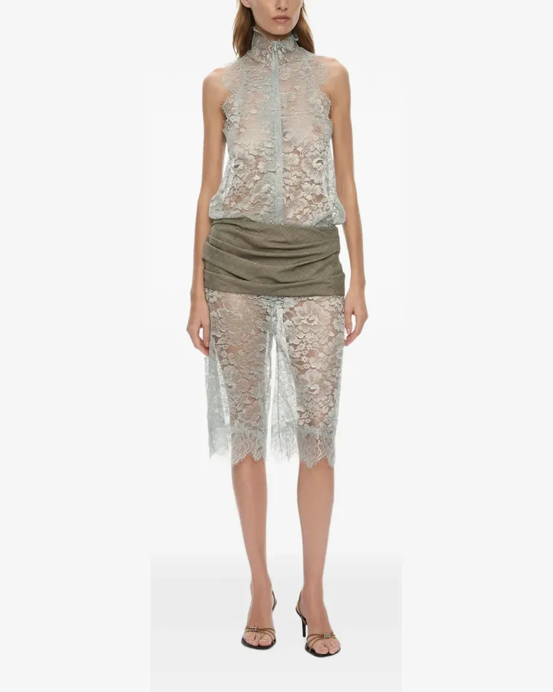 Christopher Esber Cummerbund-Shorts aus Spitze - Grau Grau