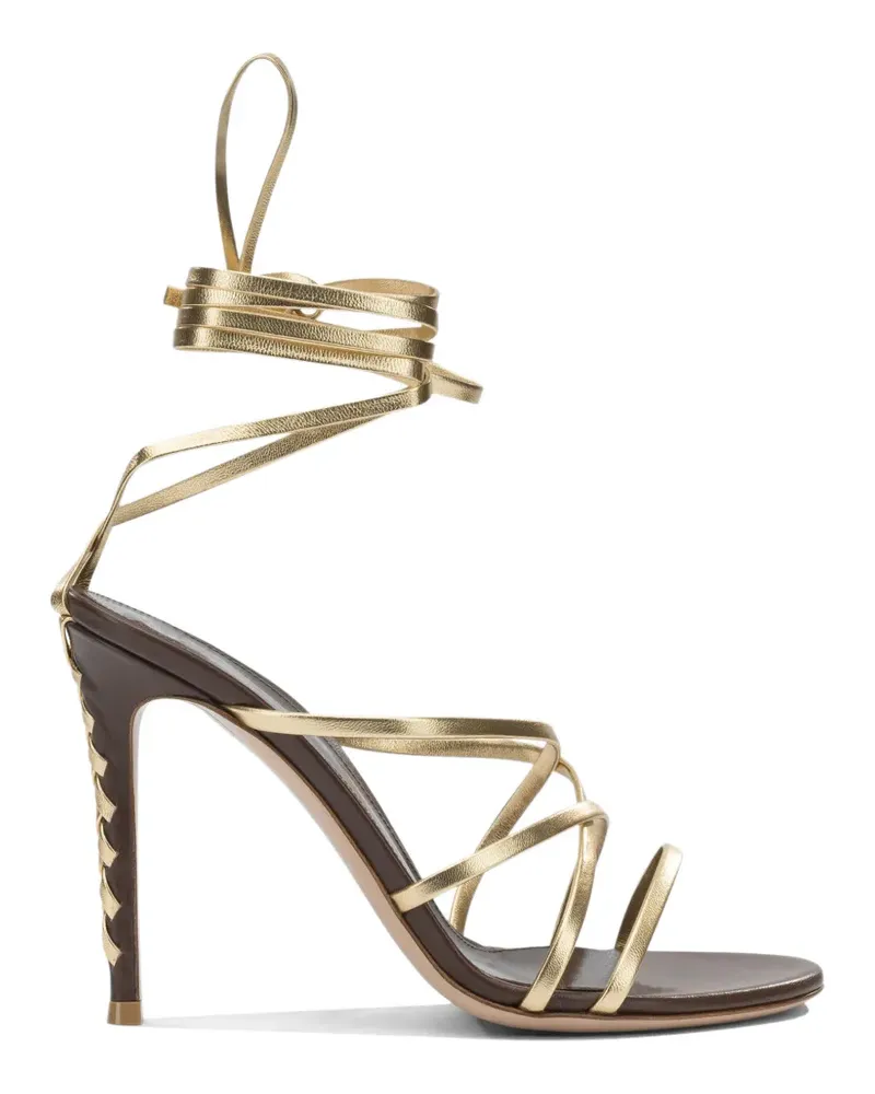 Gianvito Rossi lace-up stiletto-heel sandals - Braun Braun