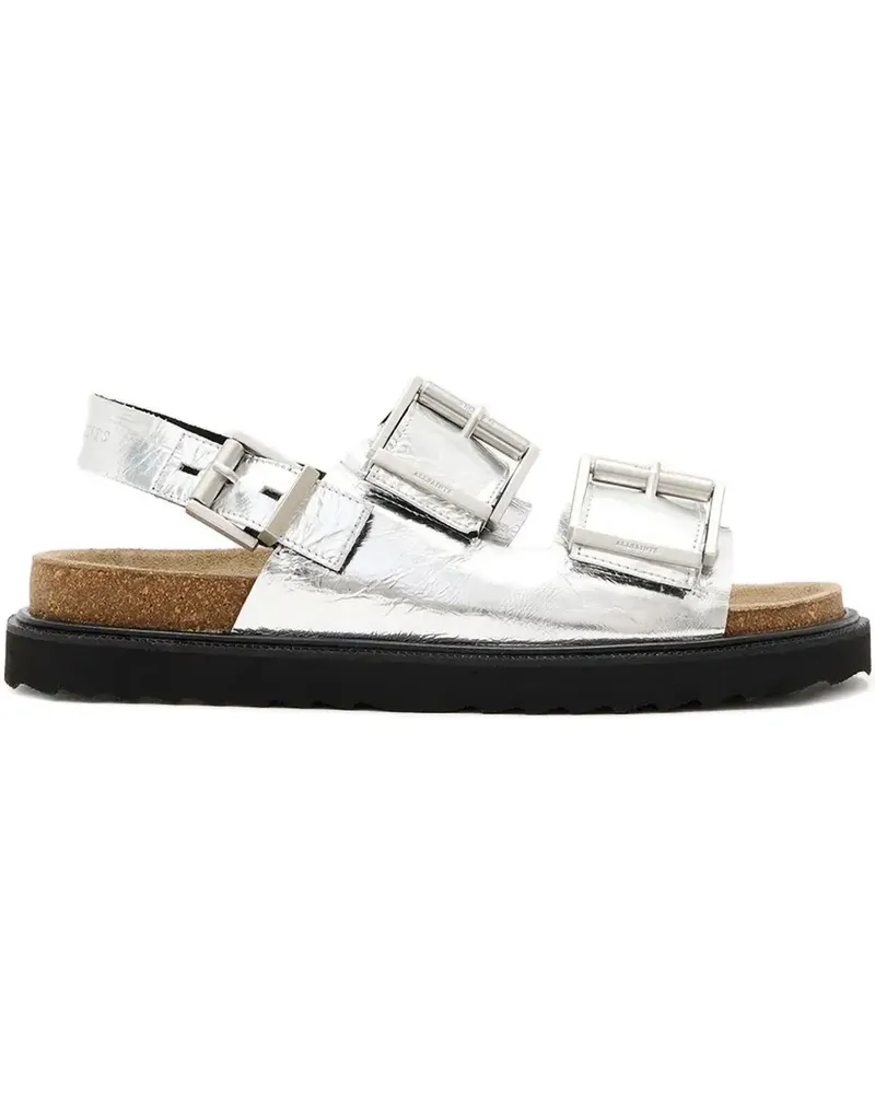 AllSaints Isla Slingback-Sandalen mit Schnalle - Silber Silber