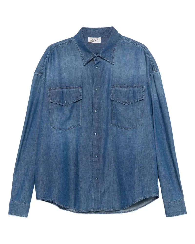 PENCE Jeanshemd mit doppelter Tasche - Blau Blau