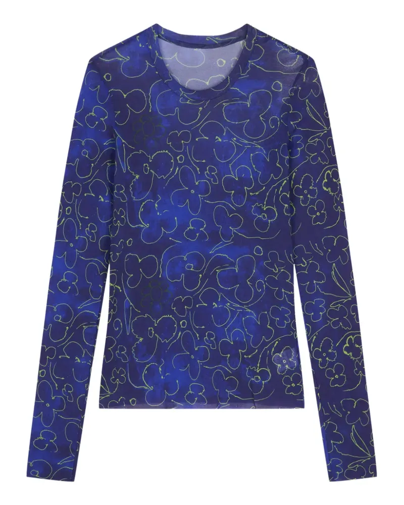JNBY Langarmshirt mit Blumen-Print - Blau Blau