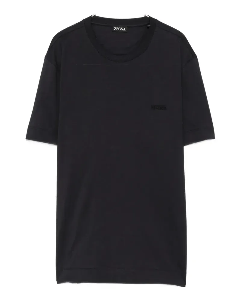 Ermenegildo Zegna embroidered-logo T-shirt - Schwarz Schwarz
