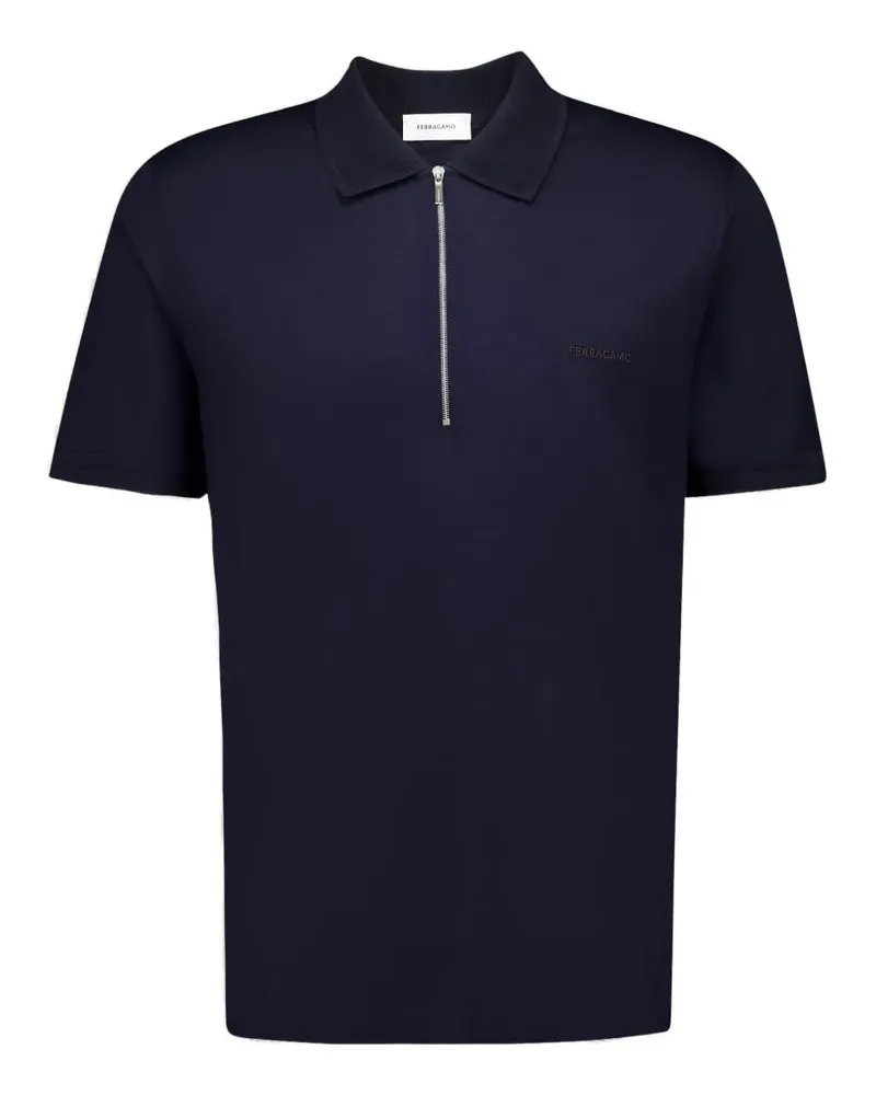 Ferragamo Poloshirt mit kurzem Reißverschluss - Blau Blau