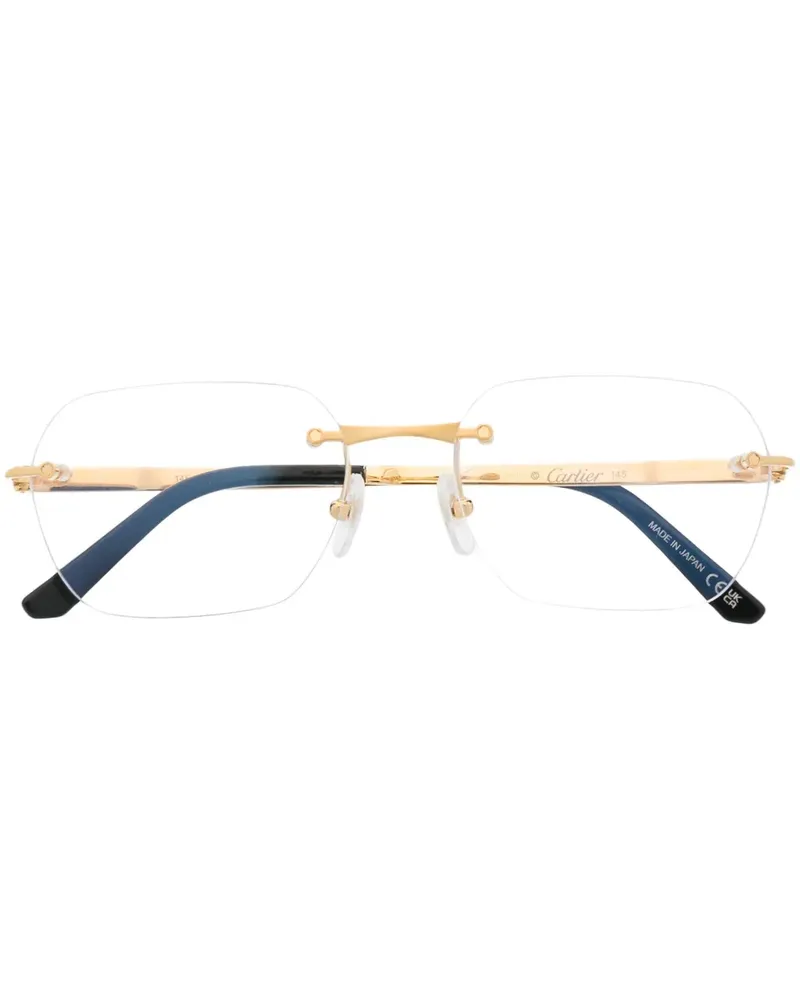 Cartier Rahmenlose Brille mit Logo-Gravur - Gold Gold