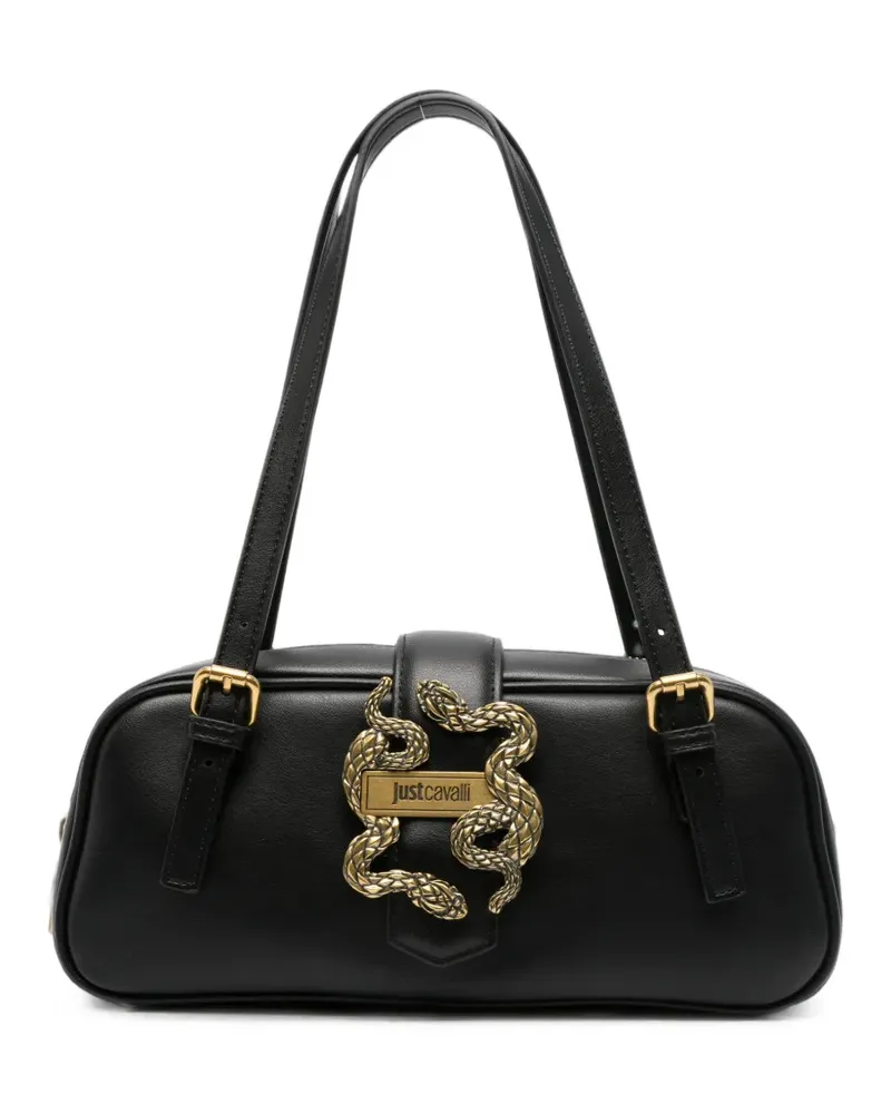 Just Cavalli Tote Bag mit Schlangen-Schild - Schwarz Schwarz