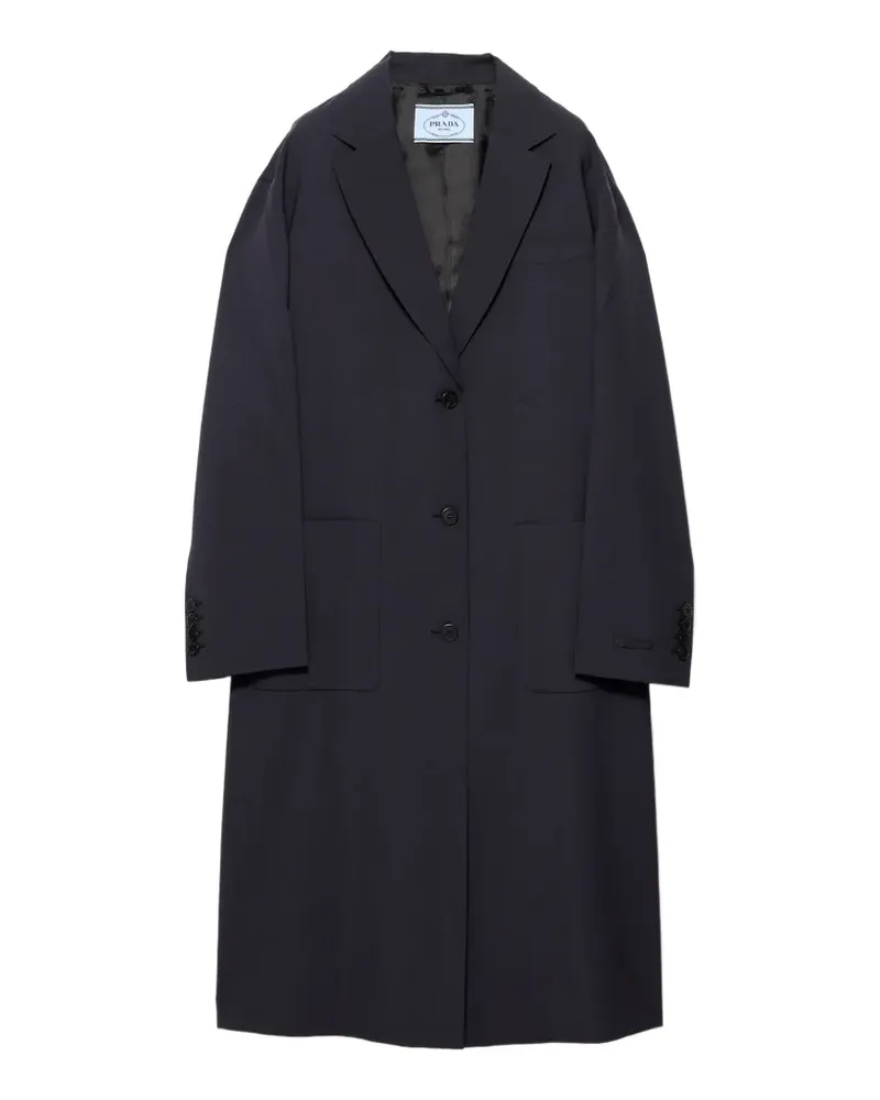 Prada single-breasted light wool coat - Blau Blau