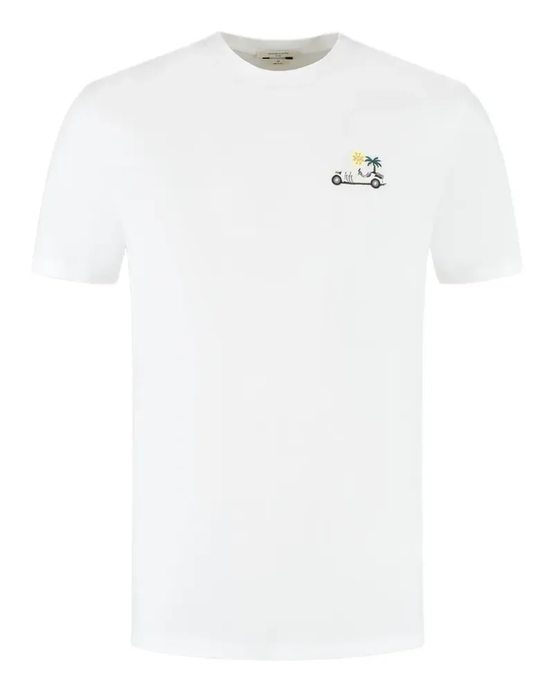 Jacob Cohën Costina embroidered T-shirt - Weiß Weiß