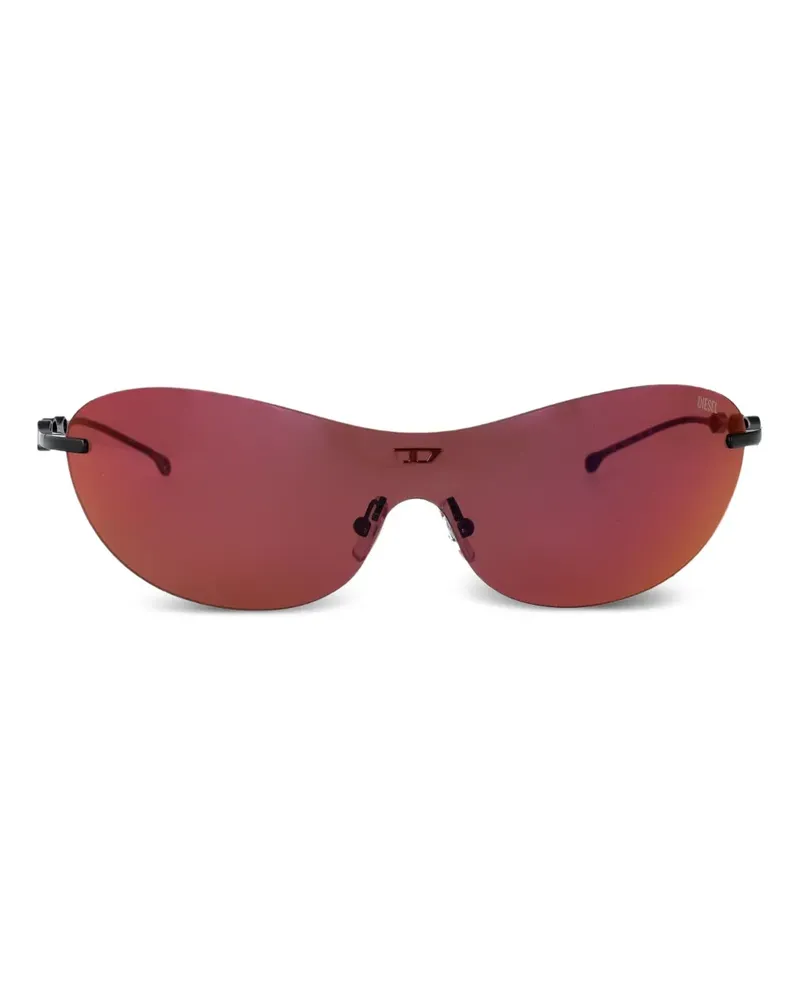 Diesel Rahmenlose Iconic Shield-Sonnenbrille - Schwarz Schwarz