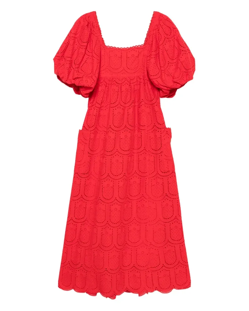 FARM Rio Pineapple Kleid mit Ösendetail - Rot Rot