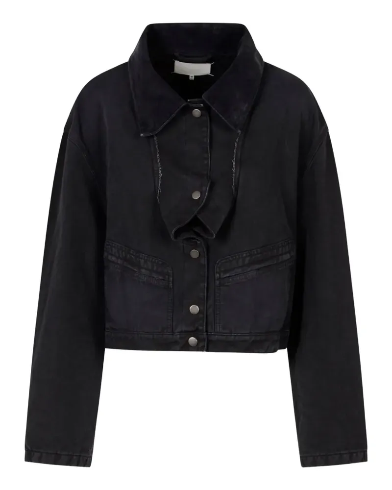 Maison Margiela corduroy-collar Four-Stitch denim jacket - Schwarz Schwarz
