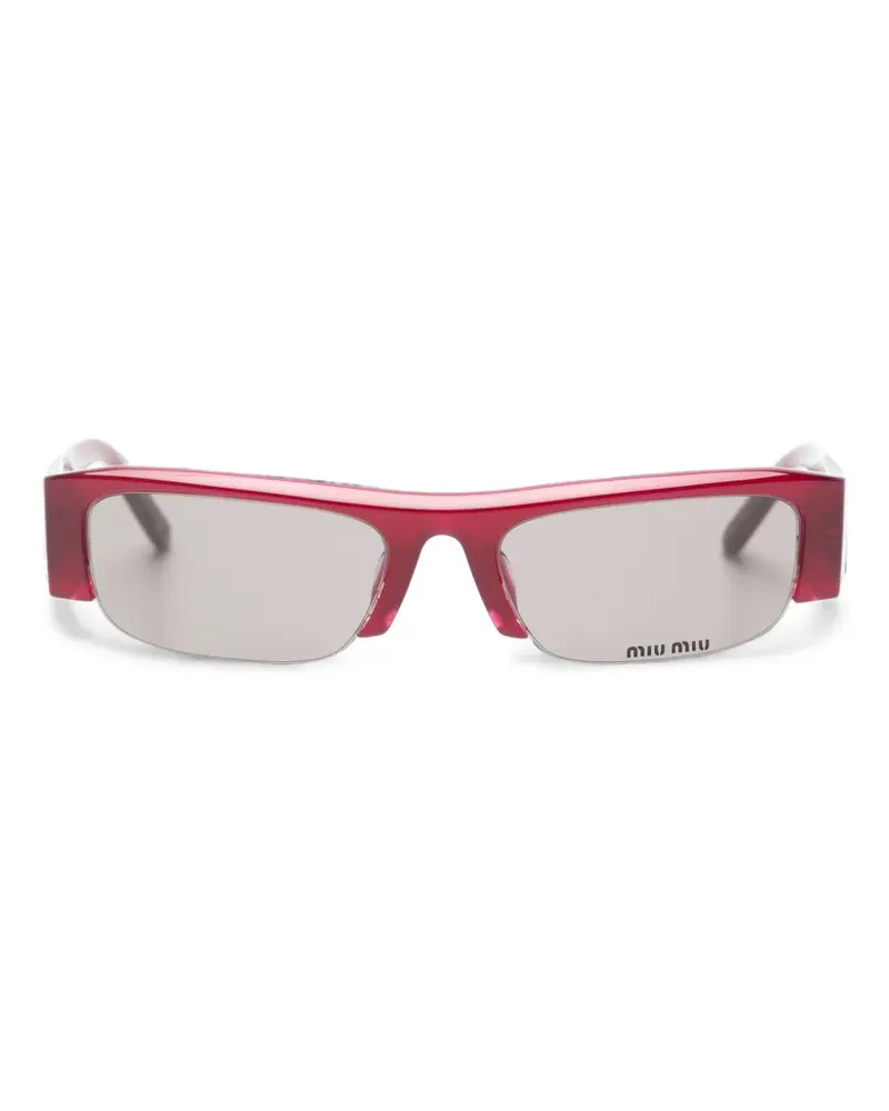 Miu Miu Vedette Sonnenbrille mit eckigem Gestell - Rot Rot