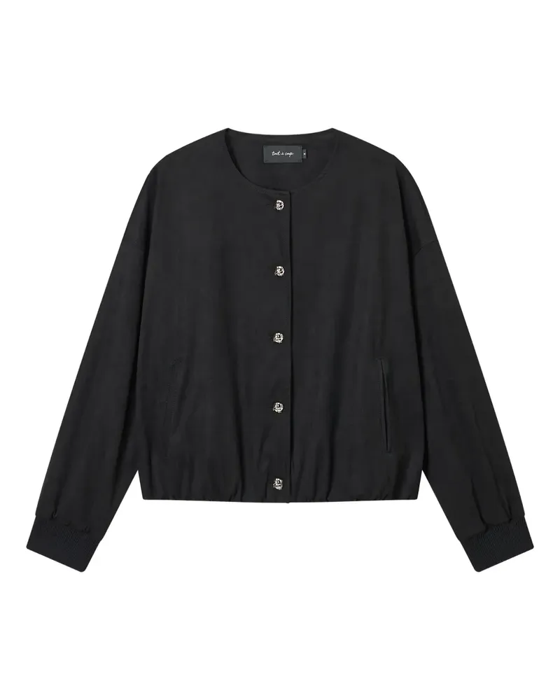 Tout a Coup Kordelzug-Jacke mit Zierknöpfen - Schwarz Schwarz