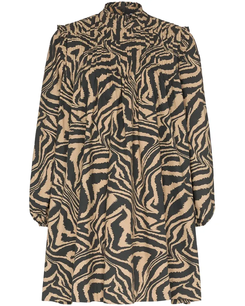 Ganni Ausgestelltes Kleid mit Animal-Print - 185 TANNIN 185