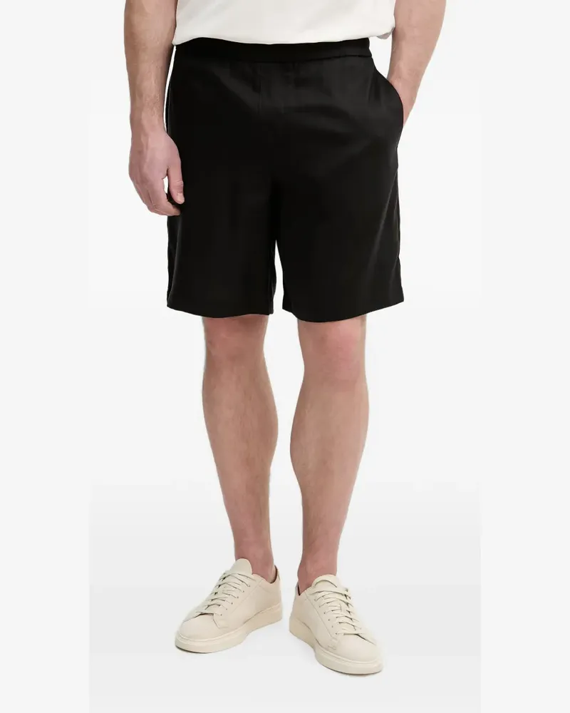 Armani Exchange logo-plaque elasticated-waist shorts - Schwarz Schwarz