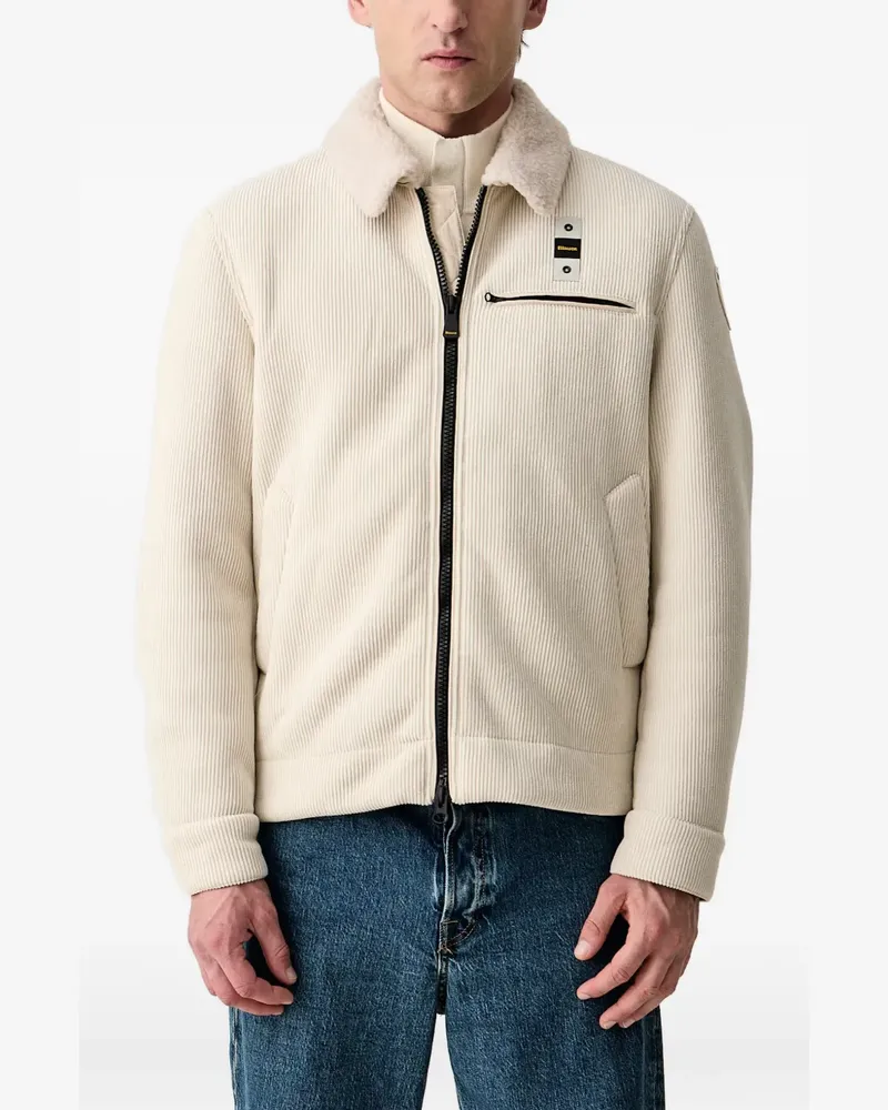 Blauer Fourth faux-shearling-lined bomber jacket - Weiß Weiß