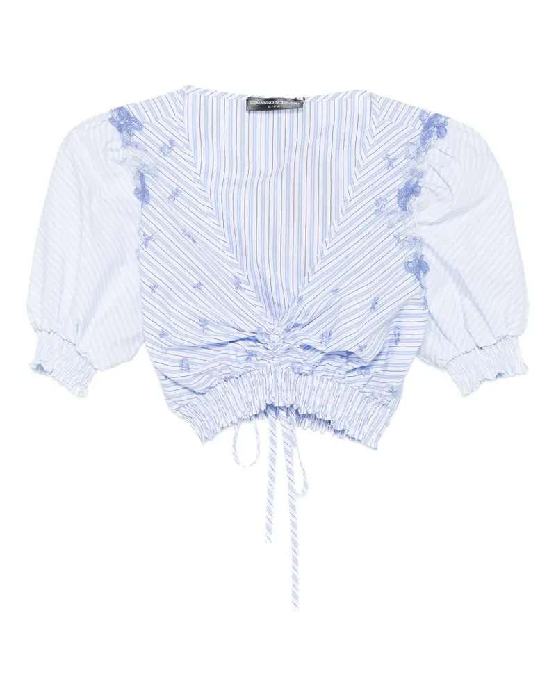 Ermanno Scervino floral-embroidered top - Blau Blau