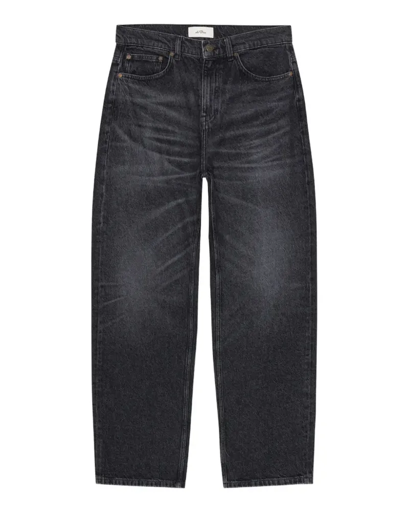 LES DEUX Straight-Leg-Jeans mit ausgewaschenem Effekt - Schwarz Schwarz