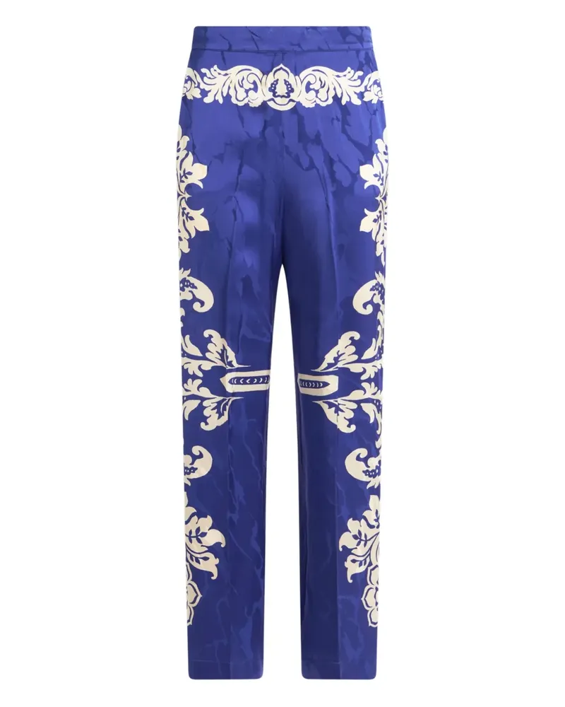 Etro Tapered-Hose mit Barock-Print - Blau Blau