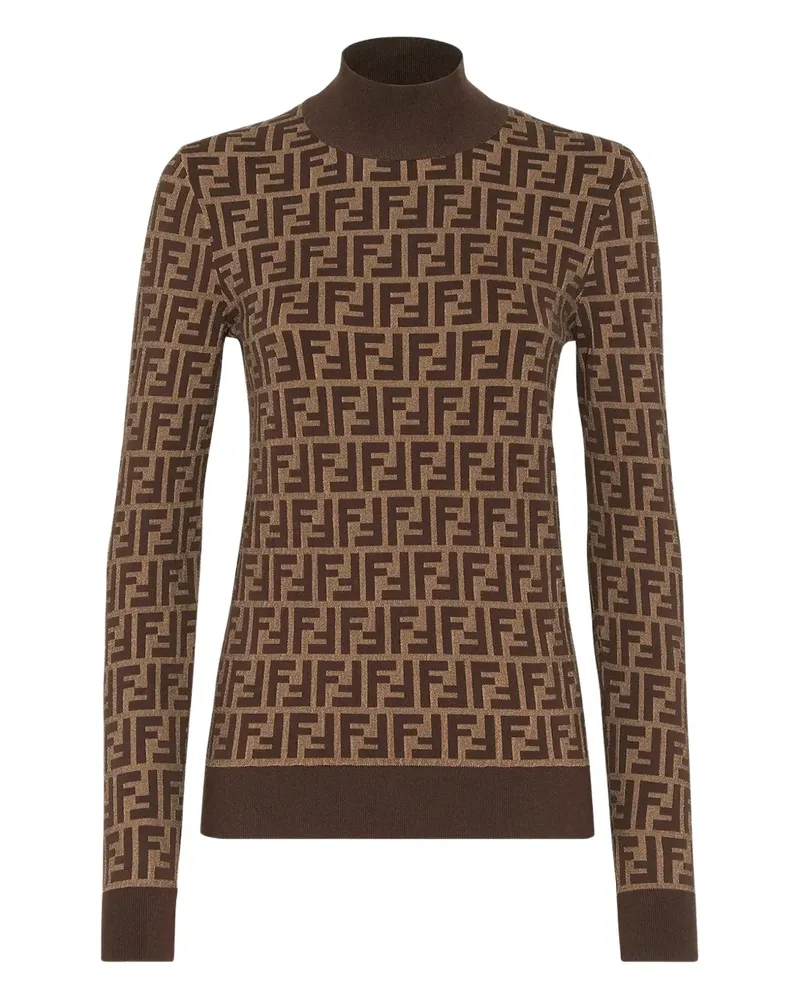Fendi Stehkragen-Pullover mit FF - Braun Braun