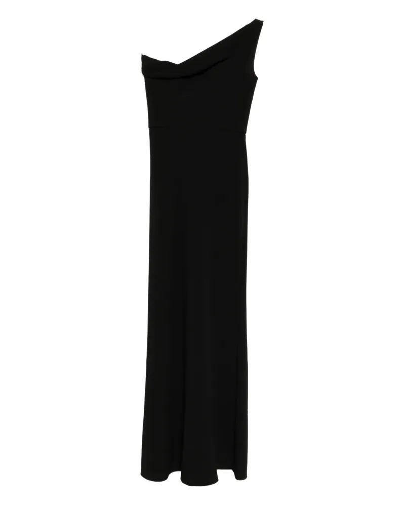 Amsale One-Shoulder-Robe aus Krepp - Schwarz Schwarz