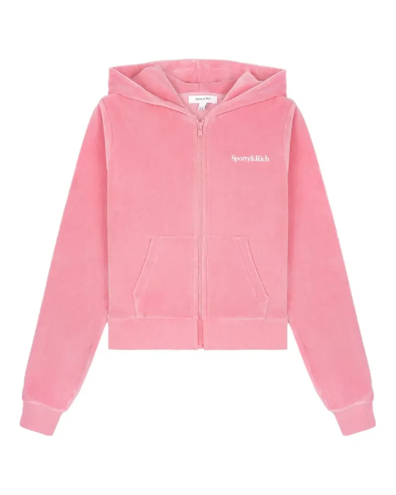 SPORTY & RICH Sweatshirtjacke mit Kapuze - Rosa Rosa