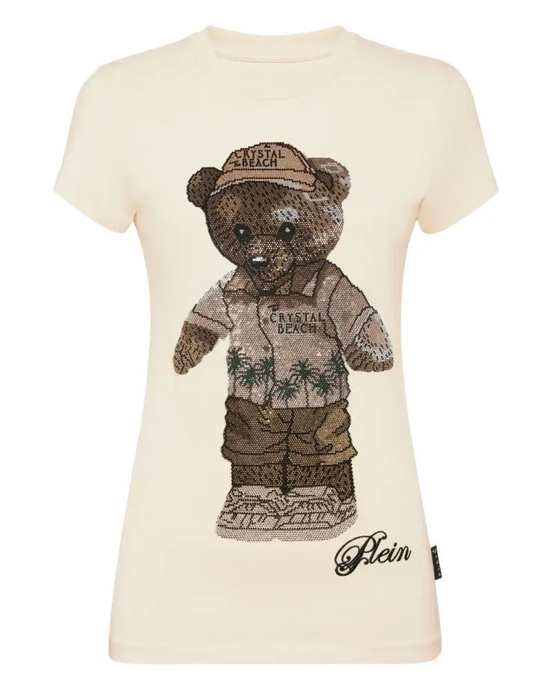 Philipp Plein T-Shirt mit Teddy - Nude Nude