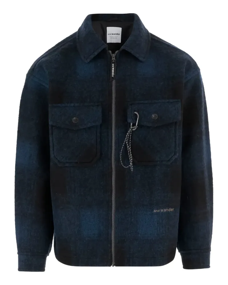 and wander Karierte Jacke mit Reißverschluss - Blau Blau