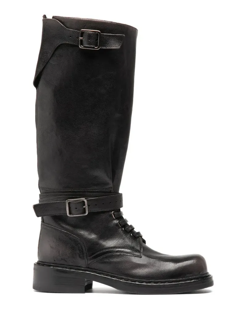 Officine Creative Italia Dakota 003 Bikerstiefel - Schwarz Schwarz