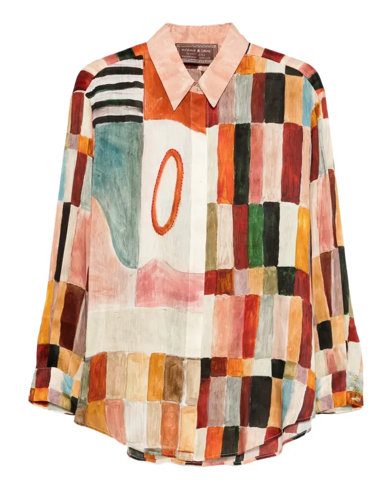 ALEMAIS x Laurence Leenaert Marjorelle Patchwork-Hemd - Orange Orange