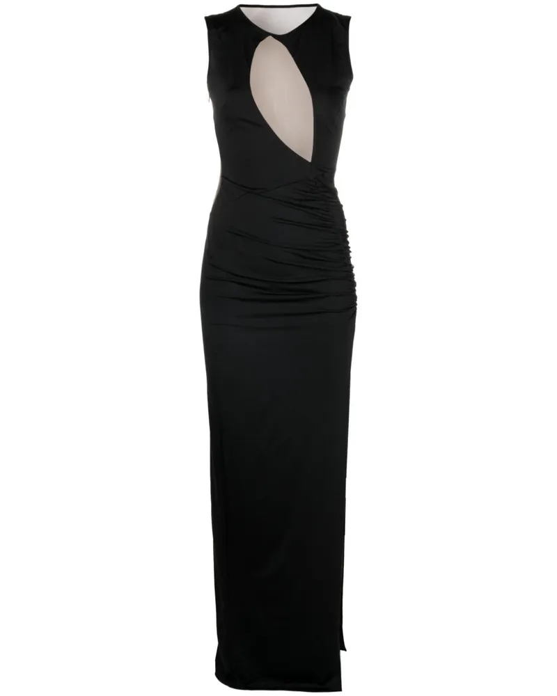 Noire Swimwear Maxikleid mit asymmetrischem Ausschnitt - Schwarz Schwarz
