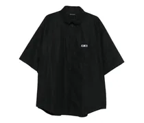 Kurzärmeliges Hemd mit Logo - Schwarz