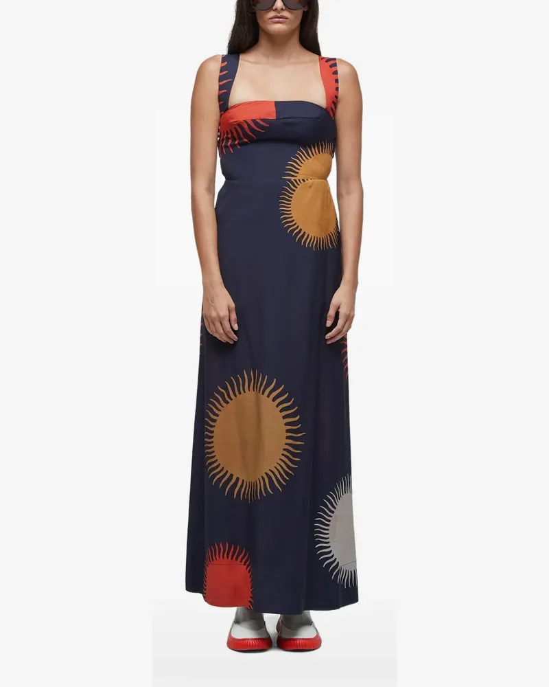 Osklen Kleid mit Sonnen-Print - Blau Blau