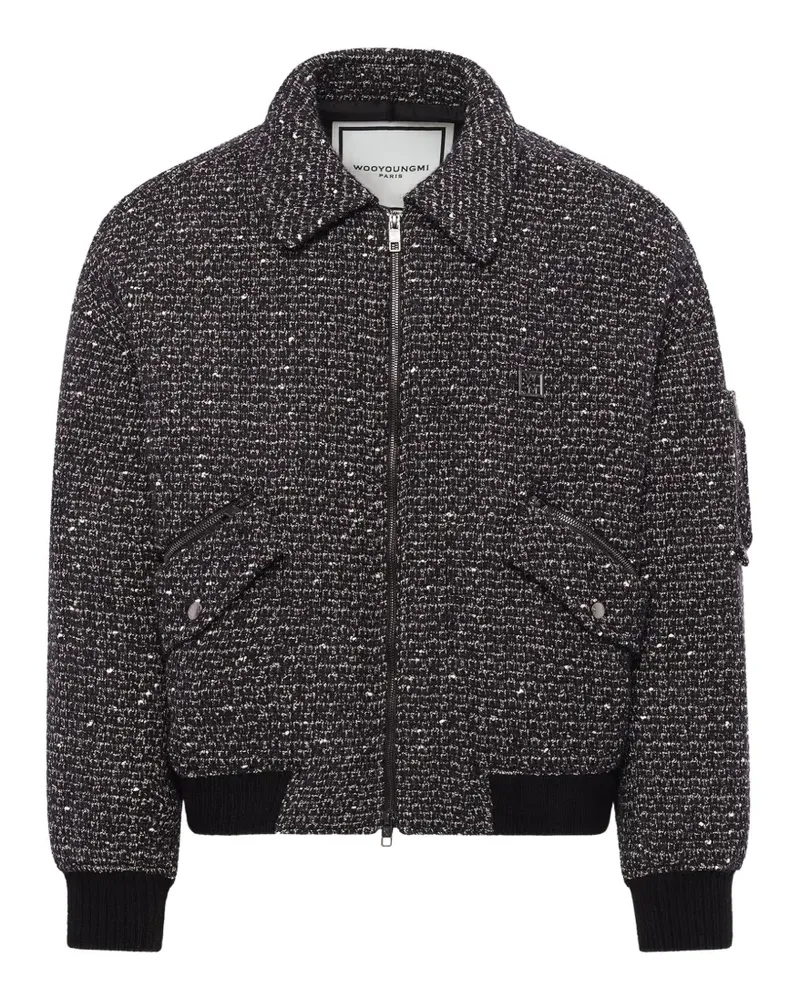 Wooyoungmi tweed zip-up bomber jacket - Schwarz Schwarz