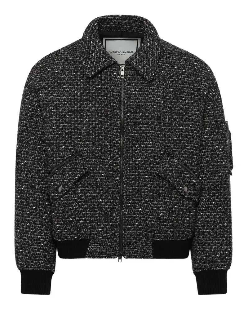 Wooyoungmi tweed zip-up bomber jacket - Schwarz Schwarz