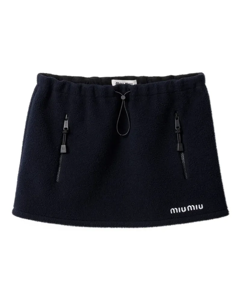 Miu Miu Minirock mit Kordelzug - Blau Blau