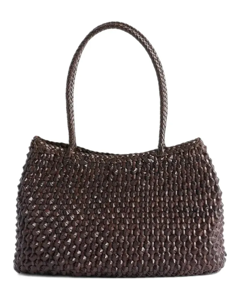 Dragon Diffusion S. Croce Cactus woven leather tote bag - Braun Braun