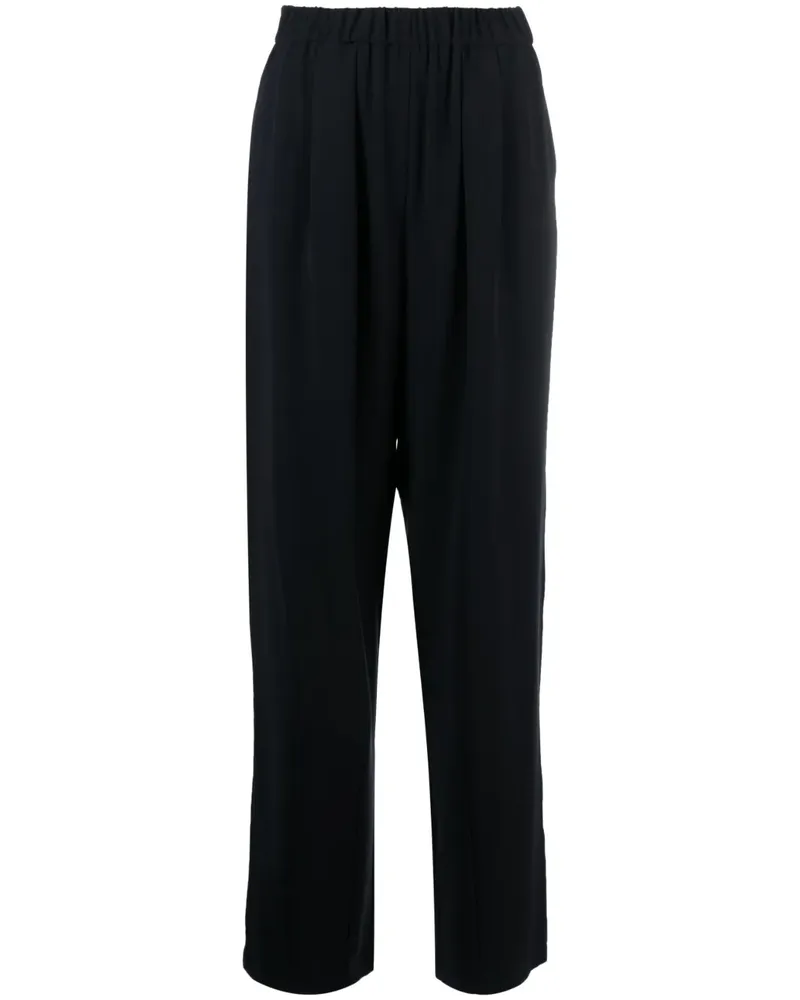 Emporio Armani High-Waist-Hose mit Falten - Blau Blau